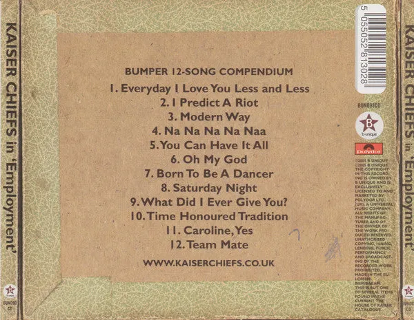 Kaiser Chiefs Employment CD album special edition brukt