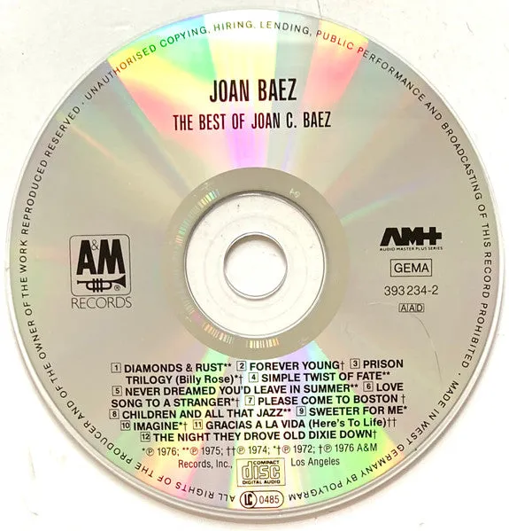 Joan Baez Best Of Joan C. Baez CD samling brukt