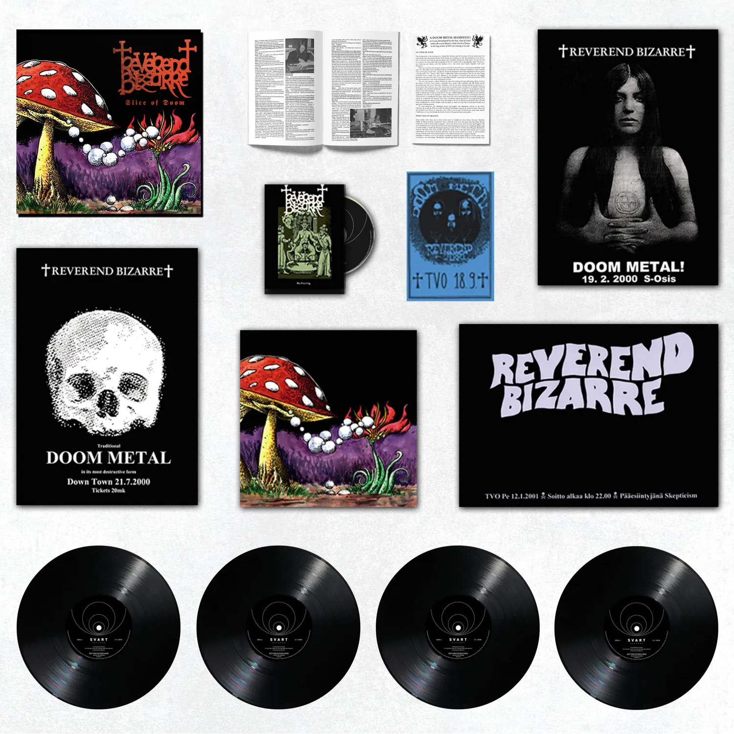 Reverend Bizarre Slice Of Doom 4LP DVD boks doom