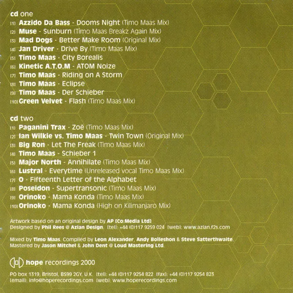 Timo Maas Music For The Maases 2xCD samling brukt mix