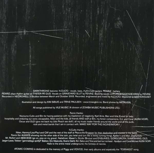 Darkthrone The Cult Is Alive CD brukt thrash black