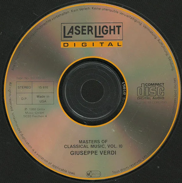 Verdi Masters Of Classical Music Vol.10 CD brukt romantisk