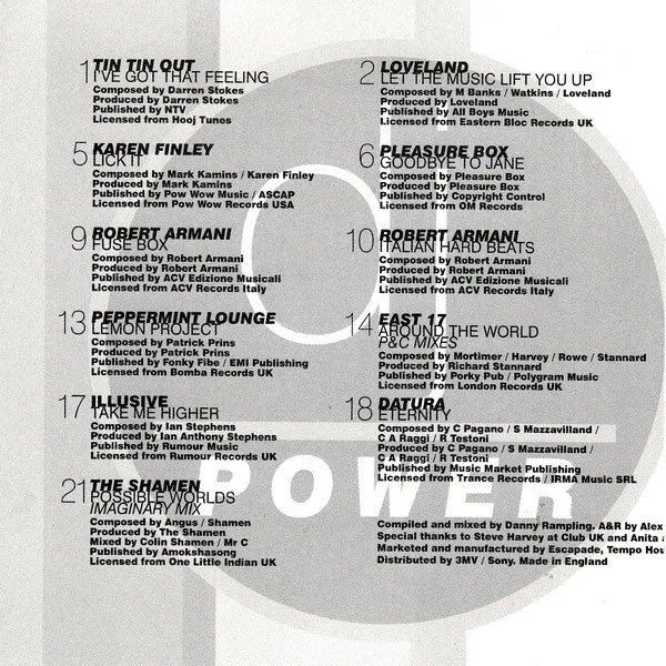 Danny Rampling DJ Power CD brukt house-mix