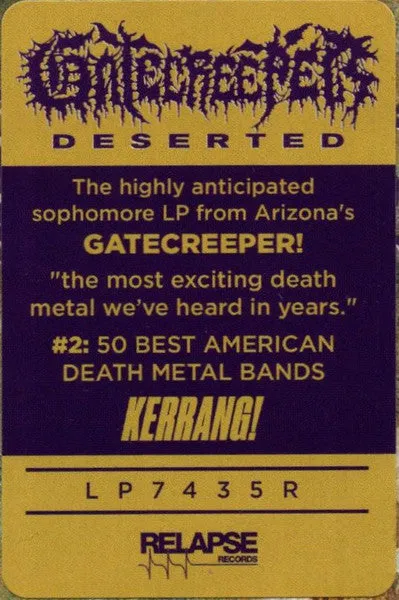 Gatecreeper Deserted LP brukt svart vinyl death metal