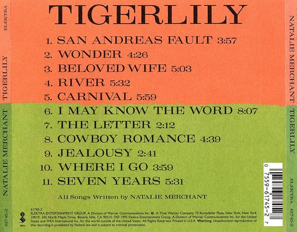 Natalie Merchant Tigerlily CD album