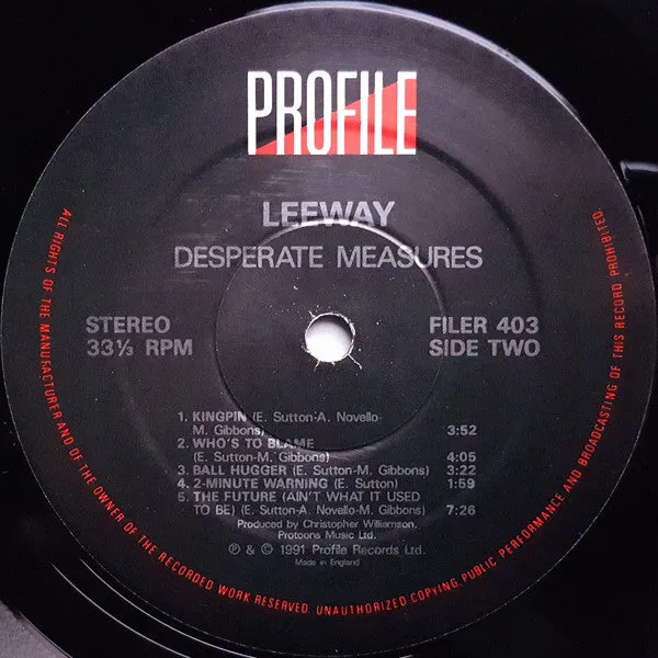 Leeway Desperate Measures LP brukt thrash hardcore
