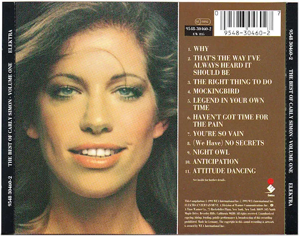 Carly Simon Best Of Volume One CD brukt soft rock