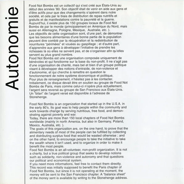 Various Autonomie Volume 1 vinylsingel 7" brukt emo