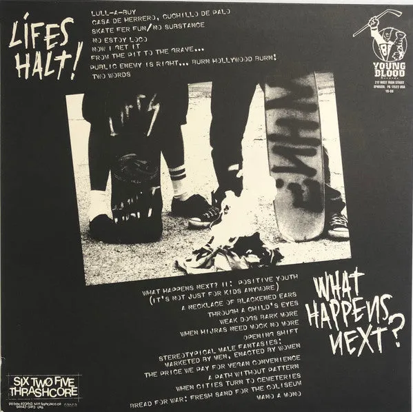 What Happens Next? / Lifes Halt! Start Something LP vinyl brukt thrash