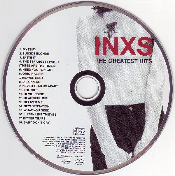 INXS The Greatest Hits CD brukt poprock samling