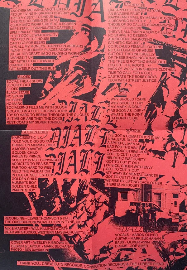 Diall Diall 7" rød vinyl brukt hardcore-punk