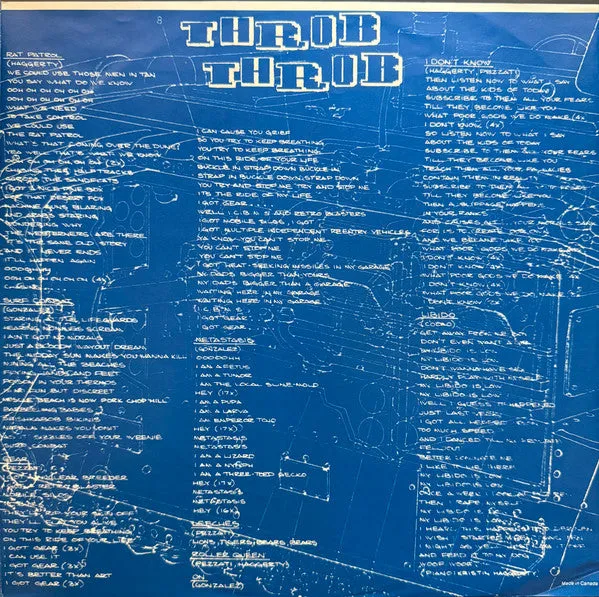 Naked Raygun Throb Throb LP vinylplate blå brukt repress