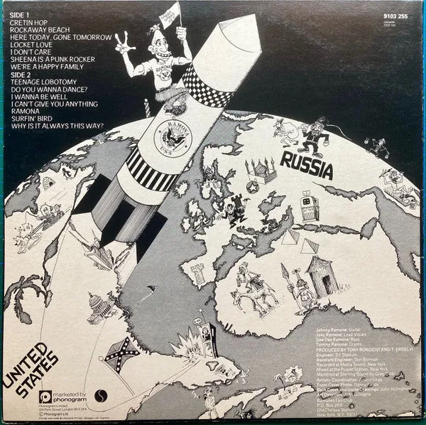 Ramones Rocket To Russia LP brukt UK punk 1977