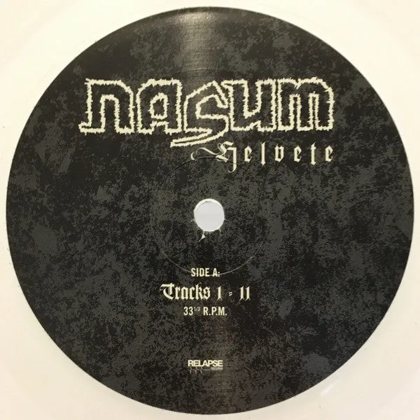Nasum Helvete LP hvit vinyl brukt grindcore