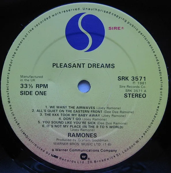 Ramones Pleasant Dreams LP album brukt UK