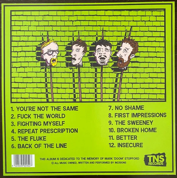 Incisions Bliss LP grønn vinyl brukt punk 2021