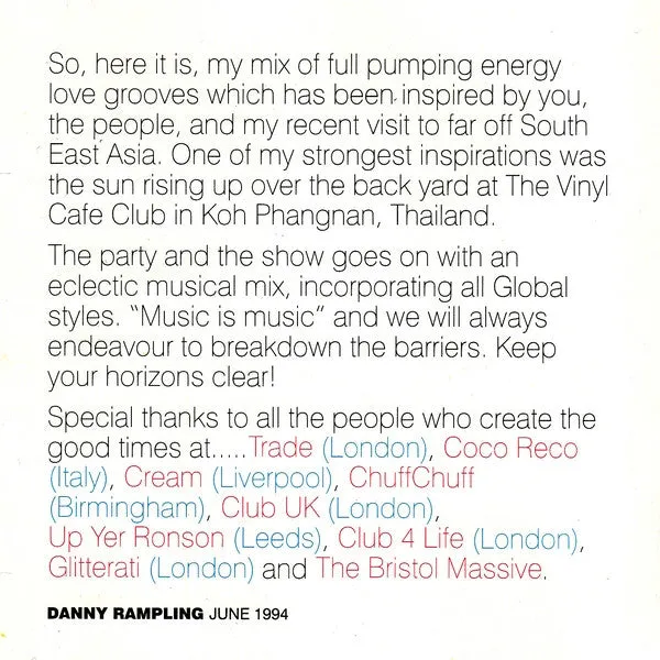 Danny Rampling DJ Power CD brukt house-mix