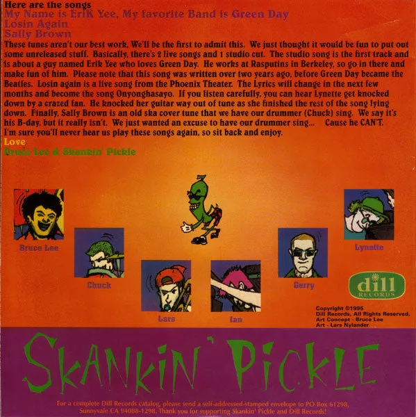 Skankin' Pickle Erik Yee 7" grønn vinyl brukt ska