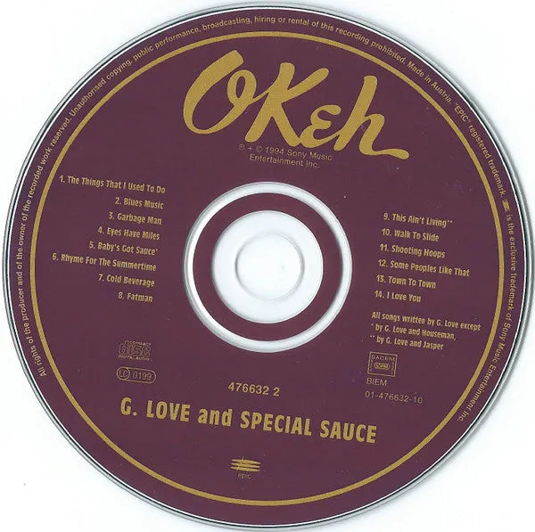 G. Love & Special Sauce CD album brukt 1994 bluesrock