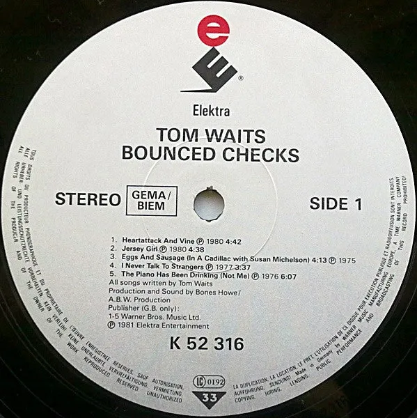Tom Waits Bounced Checks LP vinyl brukt gjenutgivelse