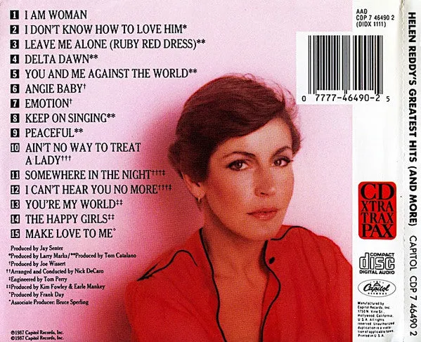 Helen Reddy Greatest Hits And More CD brukt pop vokal