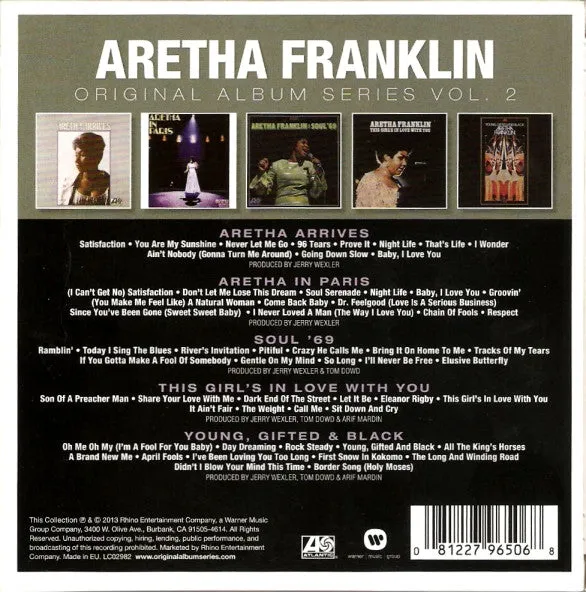 Aretha Franklin Original Album Series Vol.2 5CD boks brukt