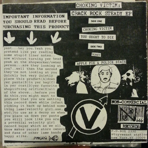 Choking Victim Crack Rock Steady EP 7" vinyl 1st