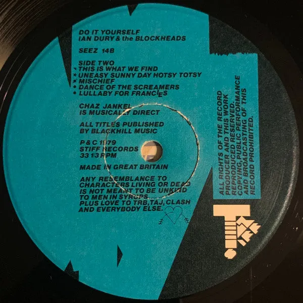 Ian Dury Do It Yourself LP brukt vinyl wallpaper