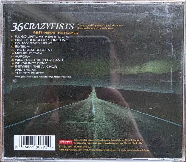 36 Crazyfists Rest Inside The Flames CD brukt metalcore
