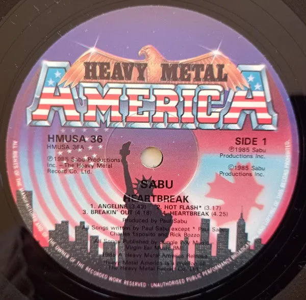 Sabu Heartbreak LP brukt vinyl hardrock