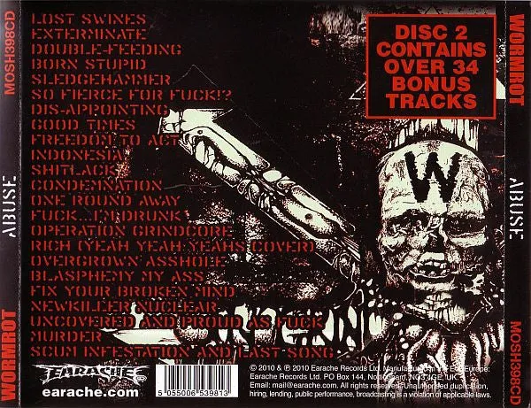 Wormrot Abuse 2xCD brukt reissue