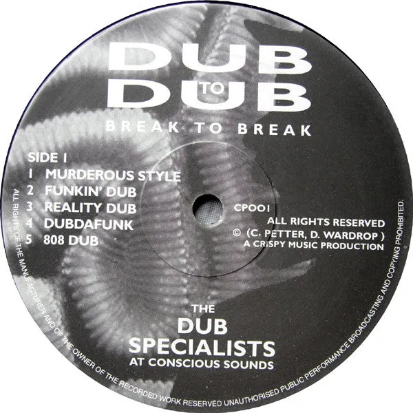 Dub Specialists Dub To Dub Break To Break LP brukt