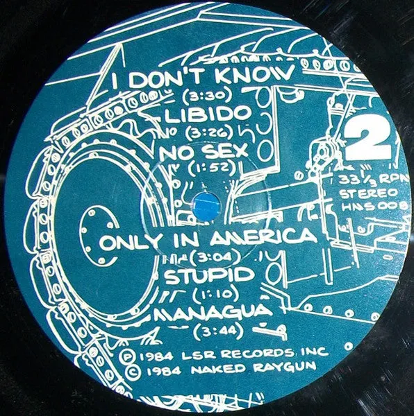 Naked Raygun Throb Throb LP vinylplate blå brukt repress