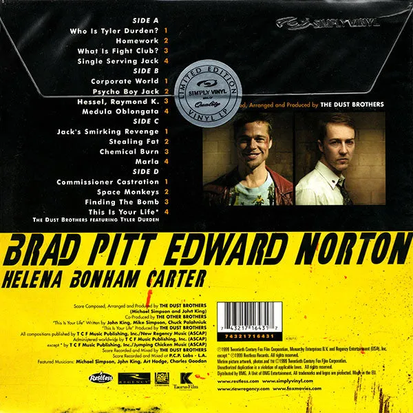 Dust Brothers Fight Club Score 2xLP 180g brukt