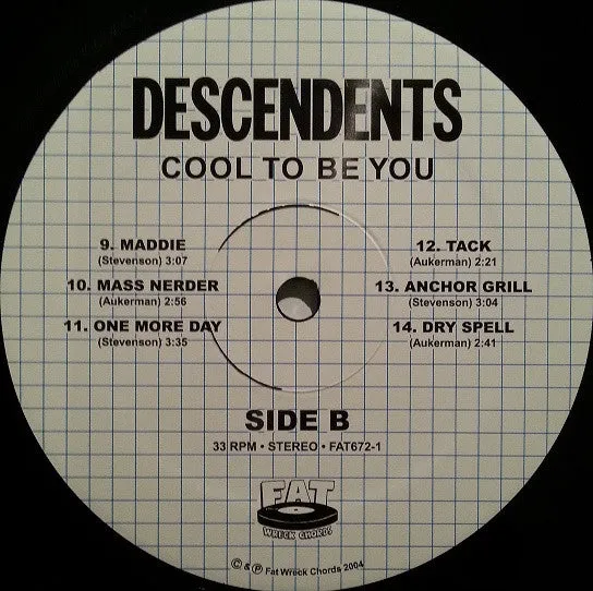 Descendents Cool To Be You LP vinylplate repress brukt