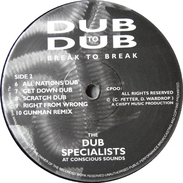 Dub Specialists Dub To Dub Break To Break LP brukt