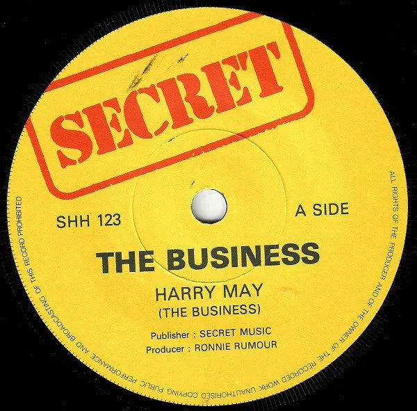 The Business Harry May 7" singel brukt oi-punk