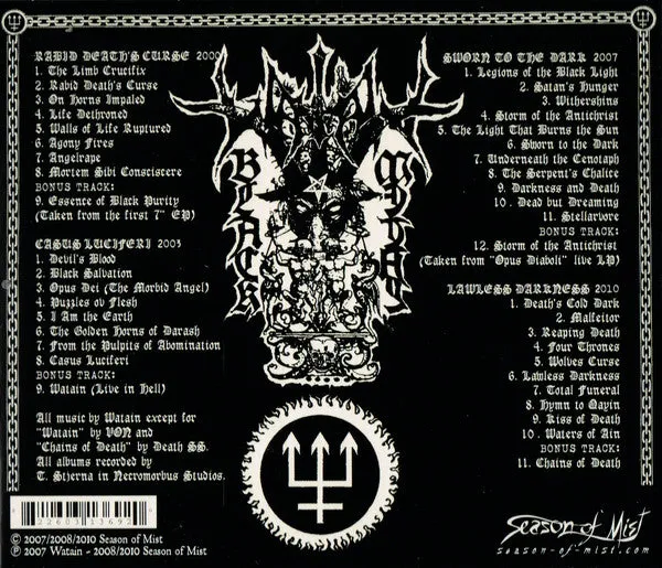 Watain Satanic Deathnoise 4xCD boks brukt black metal