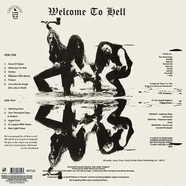 Venom Welcome To Hell LP brukt 40th black metal