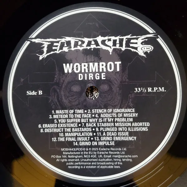 Wormrot Dirge MOSH443LPOD LP vinyl repress grindcore