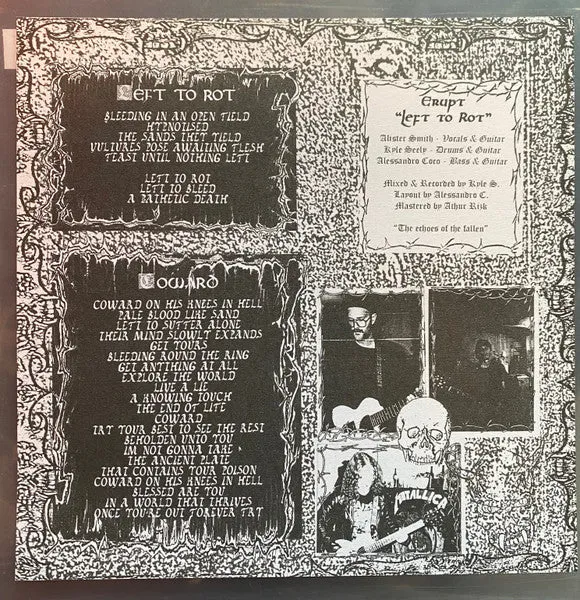 Erupt Left To Rot 7" grønn vinyl brukt EP