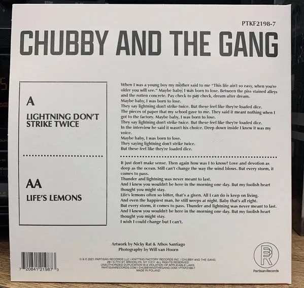 Chubby & The Gang Lightning 7-tommer vinylsingle punk