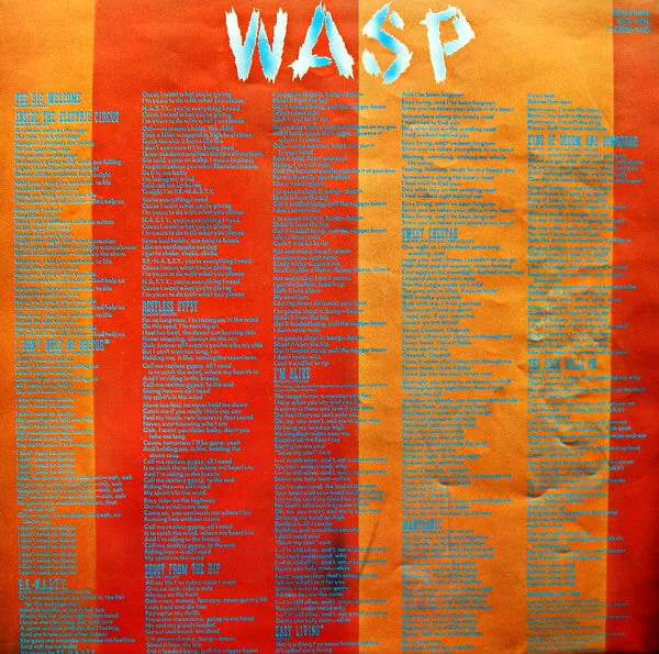 W.A.S.P. Inside The Electric Circus vinyl LP Japan 1986