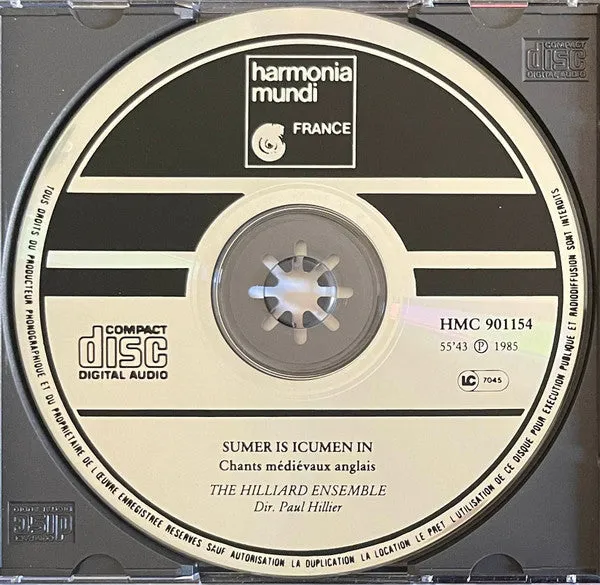 Hilliard Ensemble Sumer Is Icumen In CD album brukt