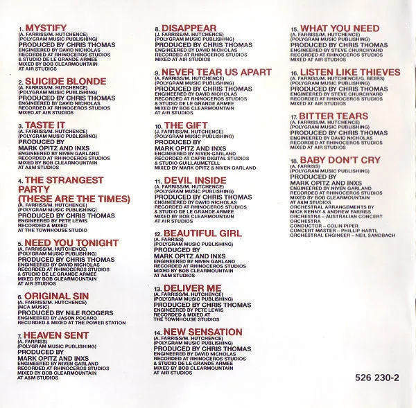 INXS The Greatest Hits CD brukt poprock samling