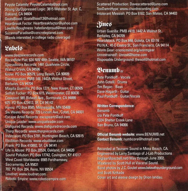 Benümb By Means Of Upheaval CD brukt grindcore