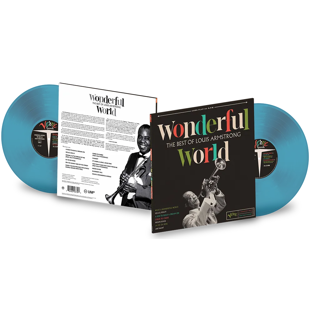 Verve Louis Armstrong Wonderful World LP blå vinyl best of