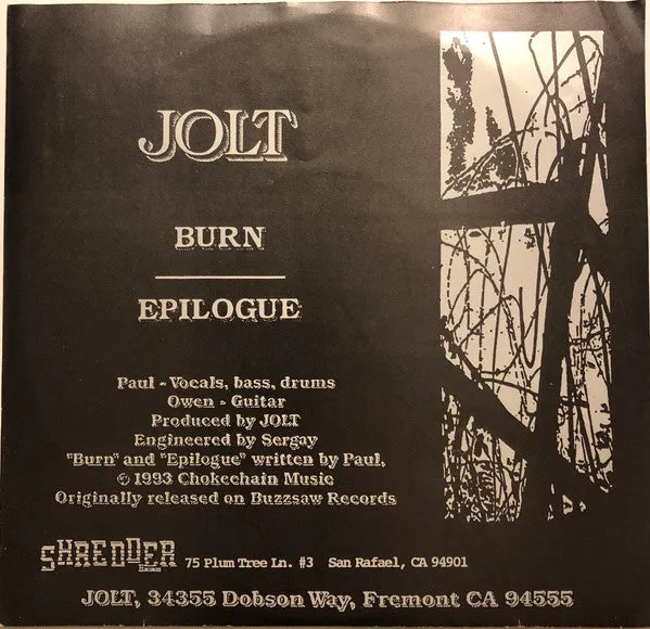Jolt Burn / Epilogue 7-tommers vinylsingel brukt