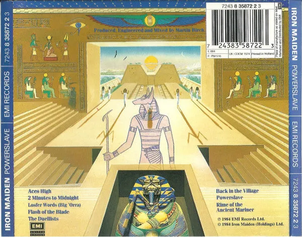Iron Maiden Powerslave 2CD album brukt heavy metal Ltd
