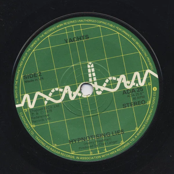 Yachts Yachting Types 7" vinyl brukt new wave